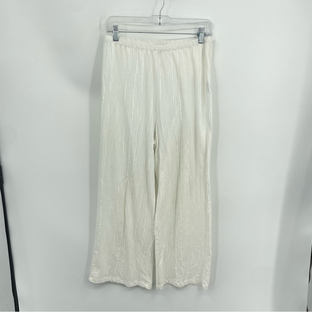 Habitat clothes to live in cotton white cropped pant textured Sz‎ S